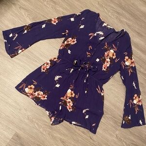 Navy Floral Romper